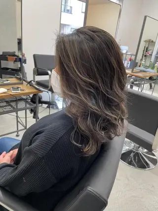 セミロング パーマ カラー ヘアアレンジ ネイル マツエク・マツパ アイブロウ カラー特化サロン大阪 ルービック江坂/新城のヘアスタイル