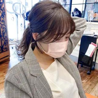 セミロング カラー 顔周り/くびれヘア 韓国ヘア💕風間るなのヘアスタイル