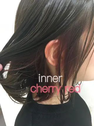 セミロング カラー 斉藤 貴也のヘアスタイル