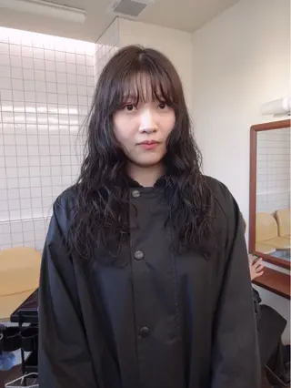 ロング カラー パーマ ボブパーマ/パーマ ウルフパーマのヘアスタイル