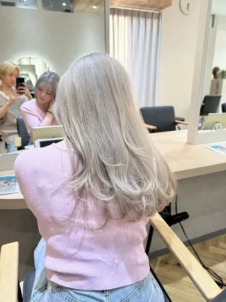 ロング カラー 艶 透け感カラー 似合わせ 齊木 勇人のヘアスタイル