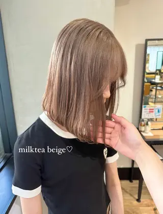 セミロング カラー パーマ ヘアアレンジ キッズ ネイル マツエク・マツパ アイブロウ himawari♡ 柔らかいカラーのヘアスタイル