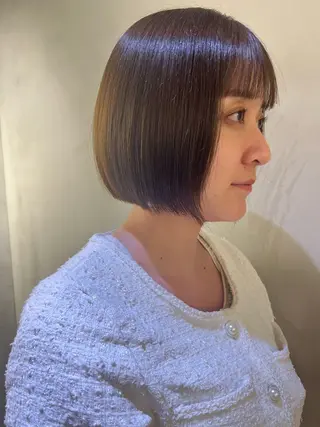 ショート カラー パーマ ヘアアレンジ pu+on. nailworks所属・fuyumi / ニュアンスネイルのネイルデザイン