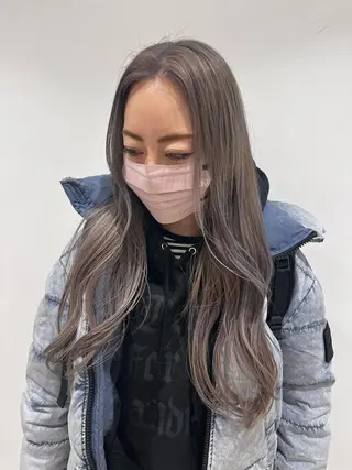 ロング カラー 🐺ウルフ× ハイトーン🐺MOEのヘアスタイル