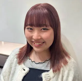 ミディアム カラー ❣️星野のあ❣️ 優しいダブルブリーチのヘアスタイル