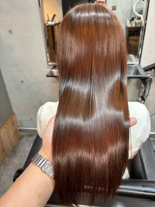 セミロング カラー パーマ ショートボブ髪質改善 縮毛矯正上手い山道潤のヘアスタイル