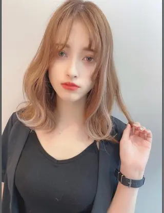 セミロング 透明感カラー/艶髪/ エクステ/HIROのヘアスタイル