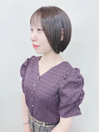 ショート パーマボブ/丸みボブ /くせ毛/とういのヘアスタイル