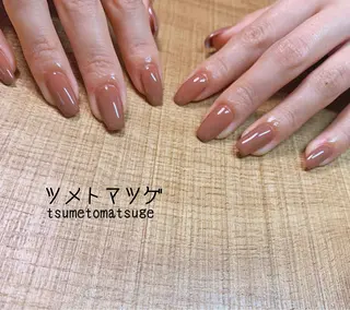 セミロング ネイル ツメトマツゲ .のネイルデザイン