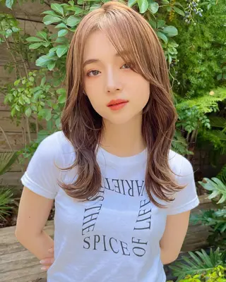 ミディアム カラー ヘアアレンジ 韓国/髪質改善💘 櫻井かれんのヘアスタイル