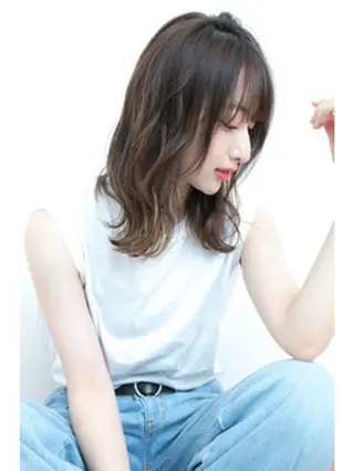 ミディアム カラー パーマ ヘアアレンジ メンズ キッズ ネイル マツエク・マツパ premier modelsのヘアスタイル