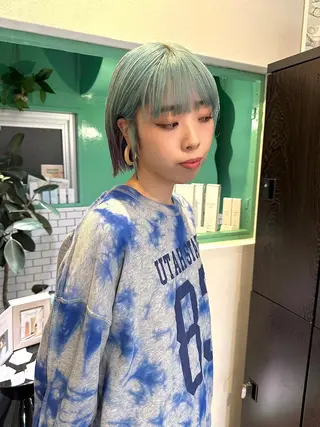 ショート 難波/心斎橋/ボブ/ 髪質改善/ハイトーンのヘアスタイル