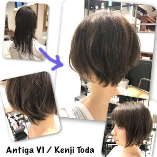 ショート カラー パーマ パパで店長な戸田 健治【ショートヘア】のヘアスタイル