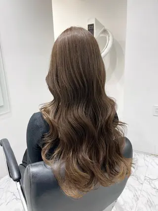 ロング カラー シールエクステ 赤み無し/透明感のヘアスタイル
