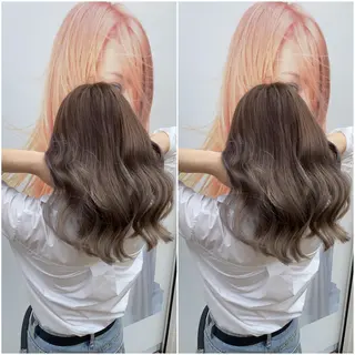 セミロング カラー 全席個室　暖色カラー Zina松園優香🌸のヘアスタイル