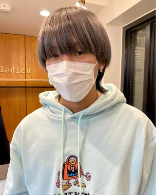 ショート カラー メンズ ヒカル/ミディアム パーマ/ロングパーマのヘアスタイル