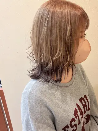 ミディアム カラー ヘアアレンジ エクステ＆カラー 特化F-card上通のヘアスタイル