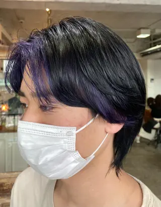 カラー 森田翔斗 顔周りレイヤーのヘアスタイル