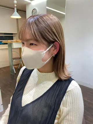 ミディアム カラー 【ヘアセット/美眉】 吉川玲のヘアスタイル