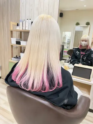 ロング カラー 🌈派手髪ハイトーン 🌈鈴木亮太🌈のヘアスタイル