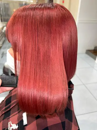 ミディアム カラー パーマ 髪質改善/縮毛矯正 /ブリーチ矯正/岡部のヘアスタイル