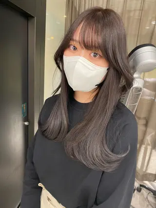 ロング 京都レイヤーカット/ 縮毛矯正/羽柴りくのマツエク・マツパデザイン