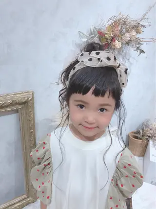 セミロング ヘアアレンジ キッズ Takagi Nanamiのヘアスタイル