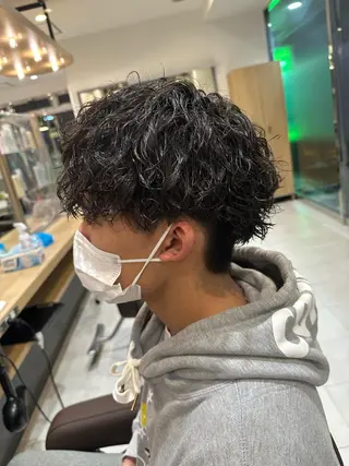 ミディアム パーマ メンズ 💈メンズ特化 美容師サキ💈のヘアスタイル