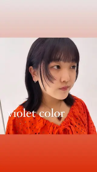 ミディアム カラー ボブパーマ ♡ヨシカワハナコのヘアスタイル