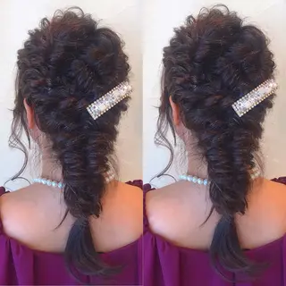 ヘアアレンジ 透明感カラー・ 髪質改善🩵イケダのヘアスタイル