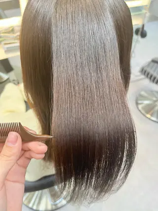 セミロング カラー ヘアアレンジ ボブ｜韓国｜美髪矯正 ｜amika🌙のヘアスタイル