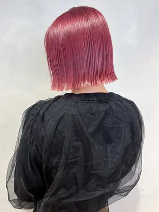 ショート カラー 切りっぱなしボブ ×暖色🌷江梨🍎のヘアスタイル