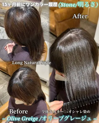 ミディアム カラー 艶髪カラー/透明感 美髪/白髪/ムナカタのヘアスタイル