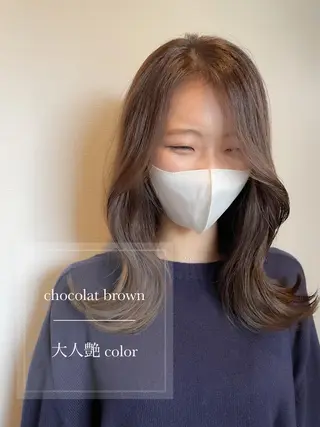 セミロング カラー ヘアアレンジ topstylist 芳賀みなみのヘアスタイル