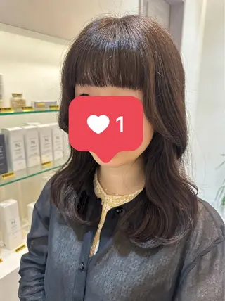 ミディアム カラー Yamamoto 半個室美容室zinaのヘアスタイル