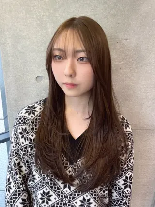 ロング カラー 韓国レイヤー/透明感 /髪質改善/アジキのヘアスタイル