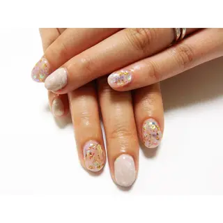 ネイル 痛ネイル/ワンホン/ フィルイン/長さだしのネイルデザイン