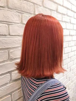 ミディアム YASU🍎CUT 赤系カラー/ヘアケアのヘアスタイル