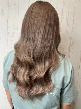 ロング チビ編み込みエクステ シールエクステのヘアスタイル