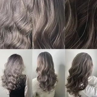 セミロング カラー ヒカ/外国人風 デザインカラーのヘアスタイル