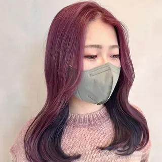 ミディアム カラー デザインカラー/パー マ🦖外岡咲希🦖のヘアスタイル