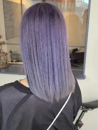 セミロング カラー ブリーチカラー🌈 嘉名 真樹のヘアスタイル