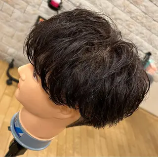 ショート パーマ メンズ カットサロンタカハシ所属・メンズカット　森 和磨のヘアスタイル