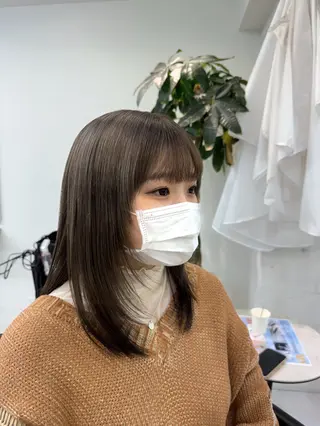ミディアム カラー ブリーチなしWカラー /艶カラー✨のヘアスタイル