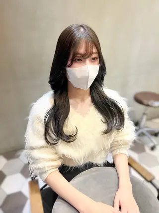 カラー ヘアアレンジ 似合わせ顔まわり カット💛森尾真由美のヘアスタイル