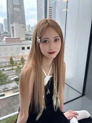 ロング カラー ヘアアレンジ メンズ シールエクステ🎀 羽エクステ🌙しぇるのヘアスタイル