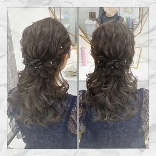 セミロング ヘアアレンジ ヘアセット/着付け 𓇼 松本 夏美𓇼のヘアスタイル