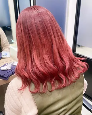 セミロング カラー 💗ガーリーヘア🎀 saki💗のヘアスタイル