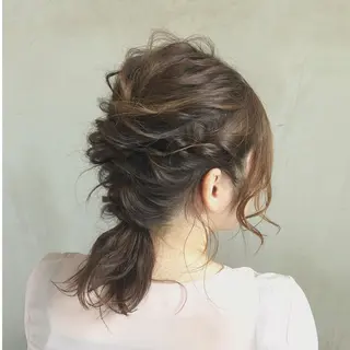 ミディアム カラー ヘアアレンジ 【骨格診断カット】 .のヘアスタイル