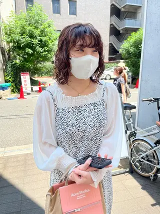 ミディアム パーマ ショート/パーマ/ カラー/FUKOのヘアスタイル